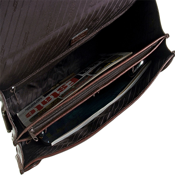 Портфель Dr.Koffer из натуральной кожи темно-коричневый