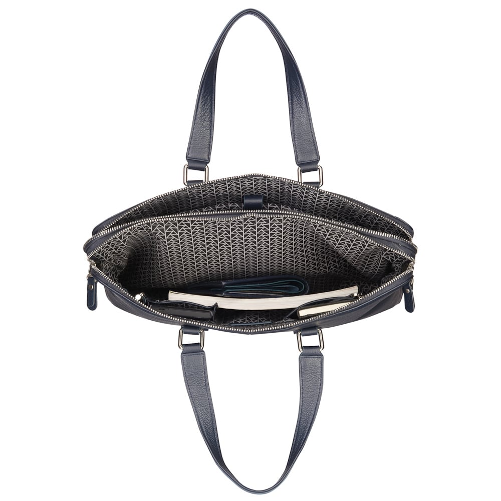 Деловая сумка Dr.Koffer из натуральной кожи синяя