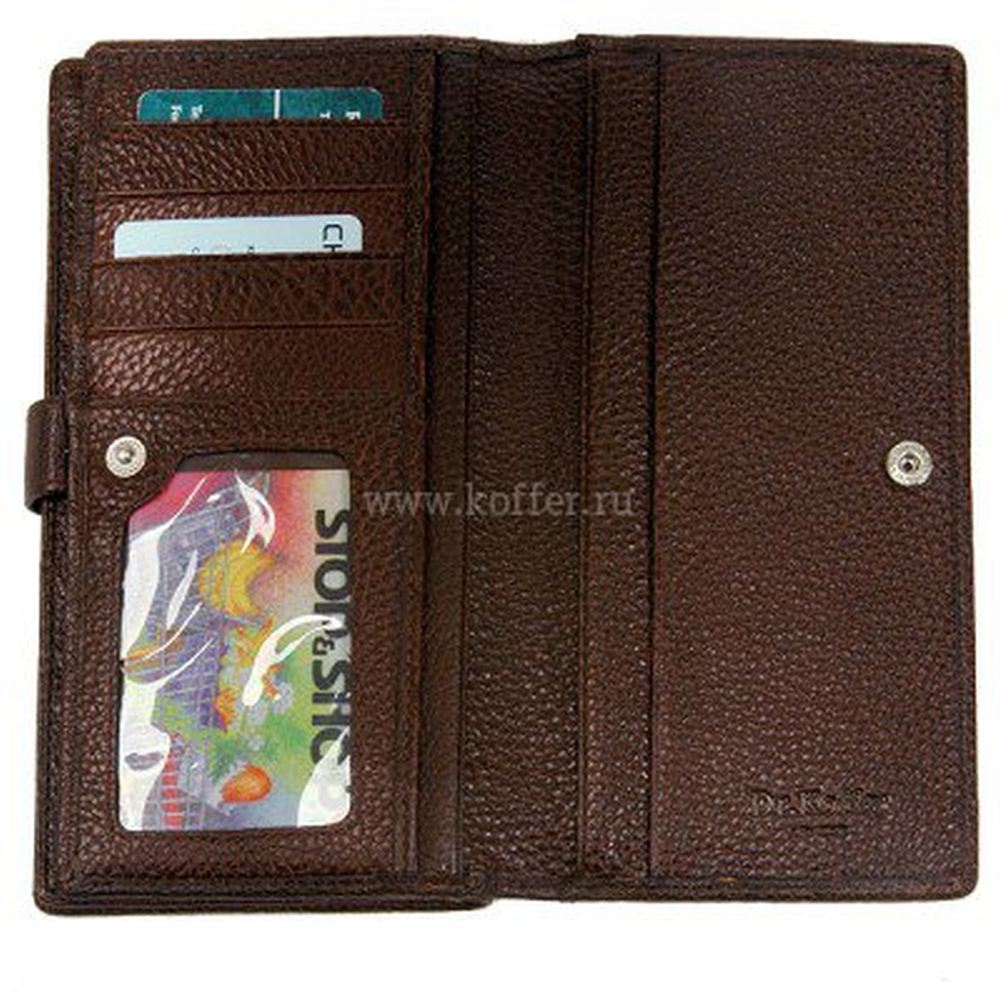 Портмоне Dr.Koffer из натуральной кожи коричневое