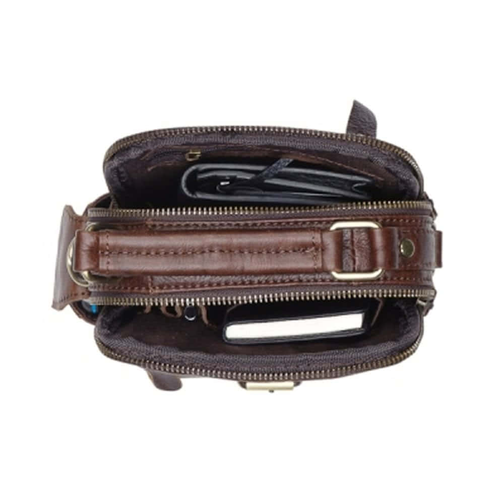 Сумка через плечо Dr.Koffer из натуральной кожи коричневая