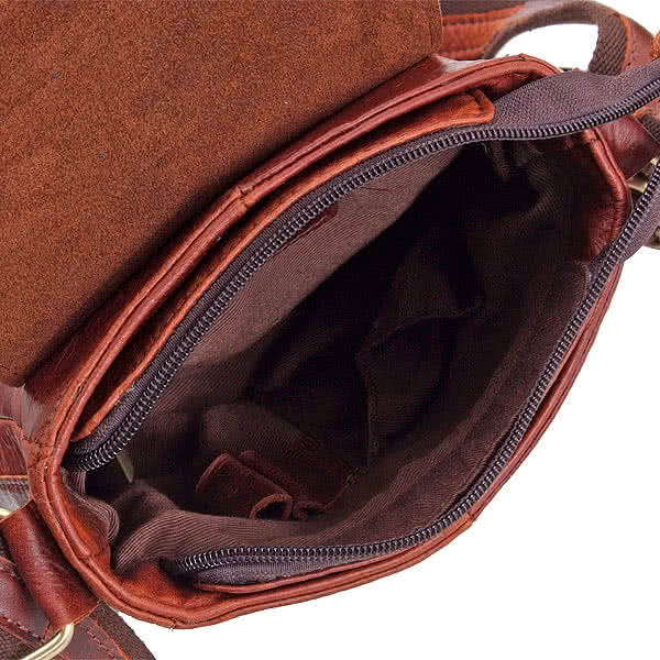 Сумка через плечо Dr.Koffer из натуральной кожи коричневая