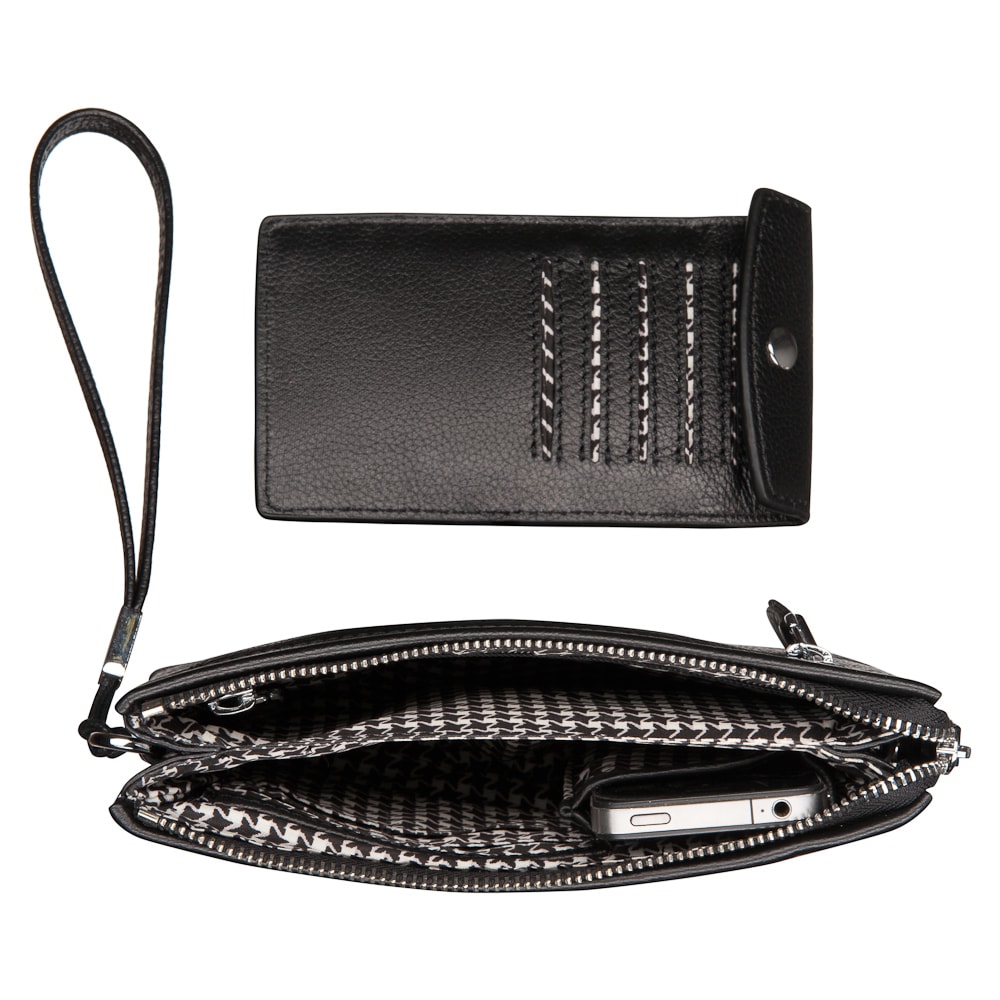 Сумка барсетка из натуральной кожи Dr. Koffer черная