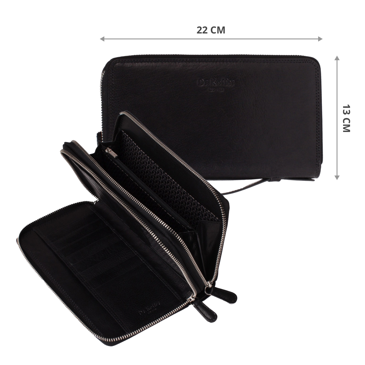 Портмоне Dr.Koffer из натуральной кожи черное