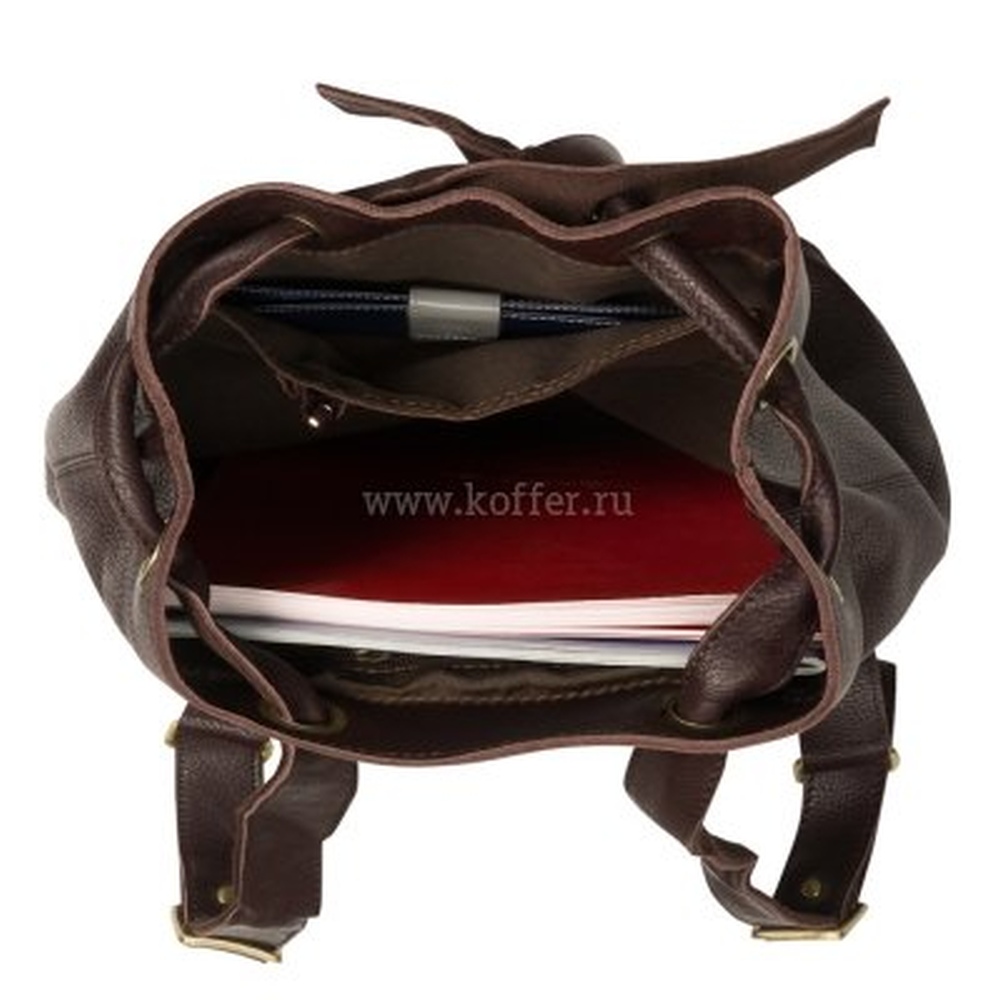 Рюкзак Dr.Koffer из натуральной кожи темно-коричневый