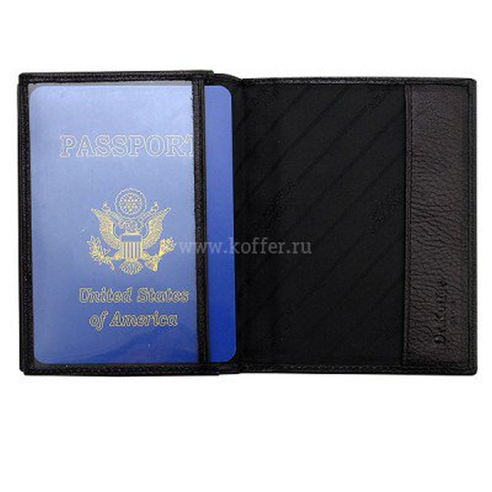 Черная кожаная обложка для паспорта Dr.Koffer X267880-02-04