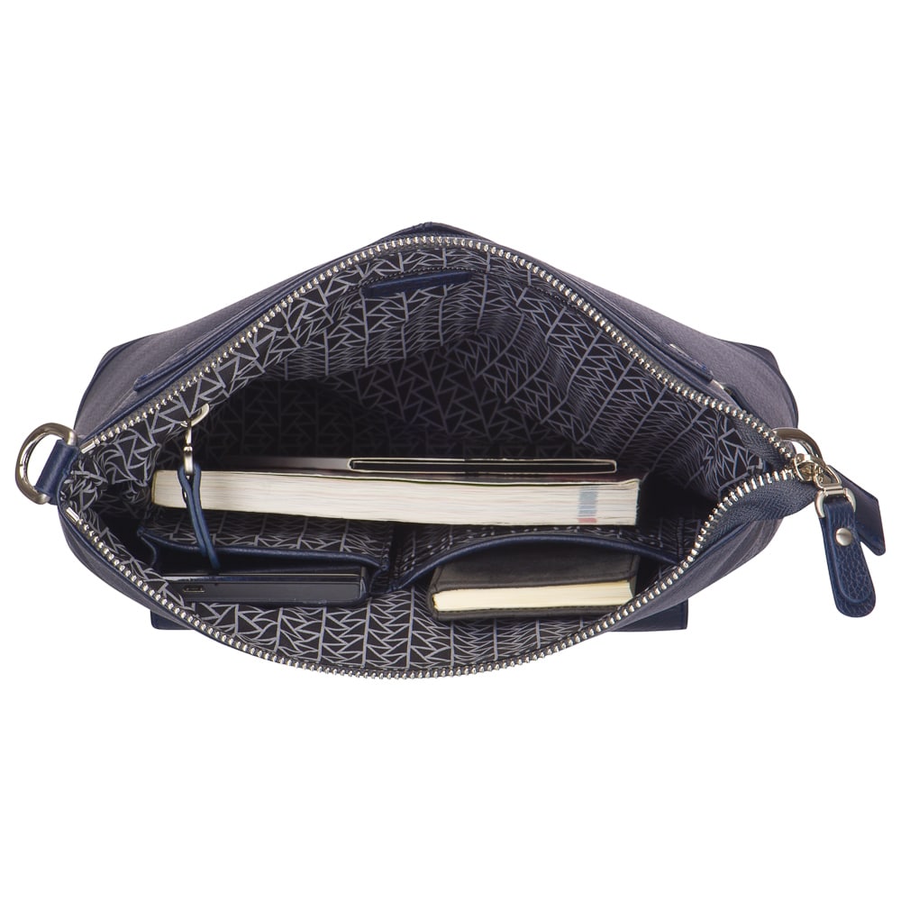 Сумка через плечо Dr.Koffer из натуральной кожи синяя