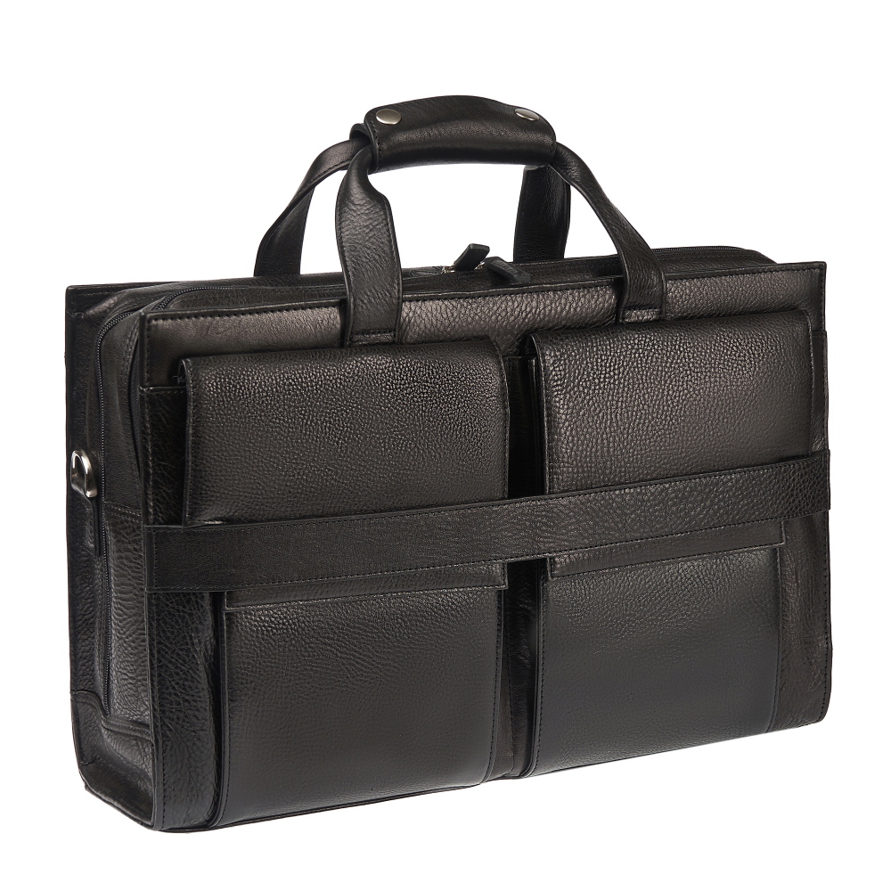 Деловая сумка Dr.Koffer из натуральной кожи черная
