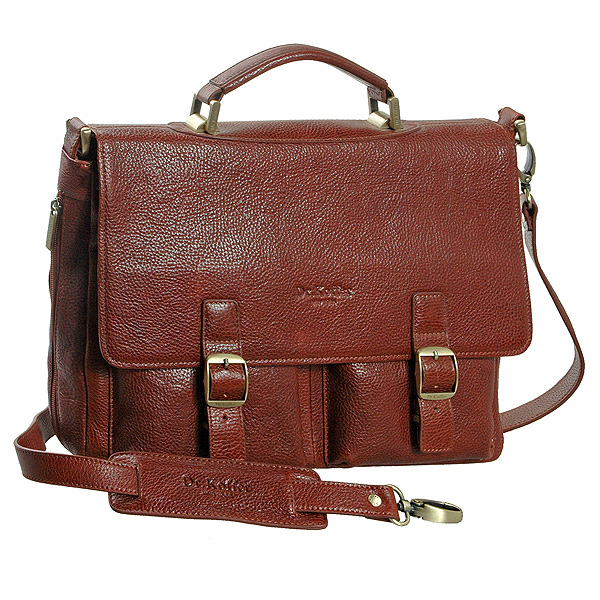Портфель Dr.Koffer из натуральной кожи светло-коричневый