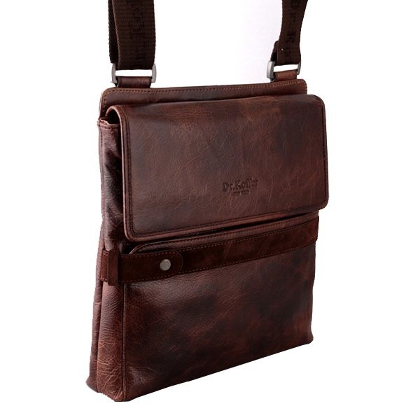 Коричневая сумка-планшет через плечо Dr.Koffer M402444-106-09