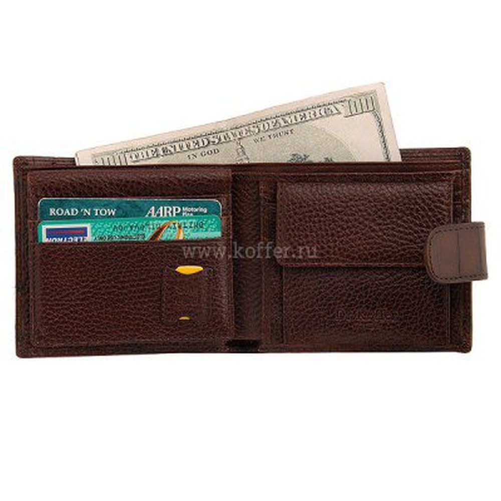 Портмоне Dr.Koffer из натуральной кожи коричневое