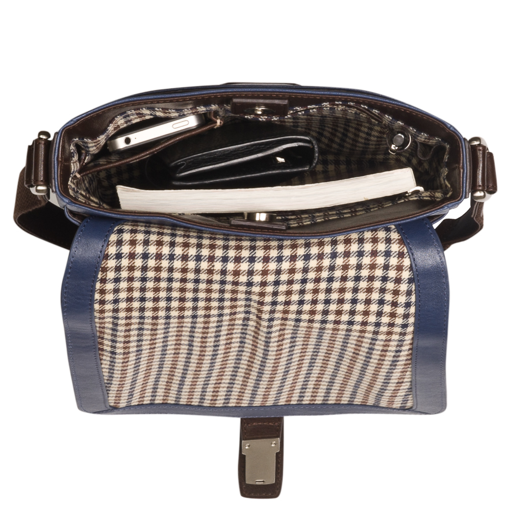 Сумка через плечо Dr.Koffer из натуральной кожи синяя