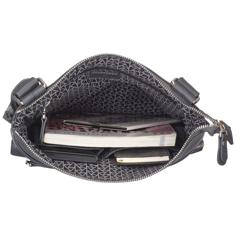 Сумка через плечо Dr.Koffer из натуральной кожи серая