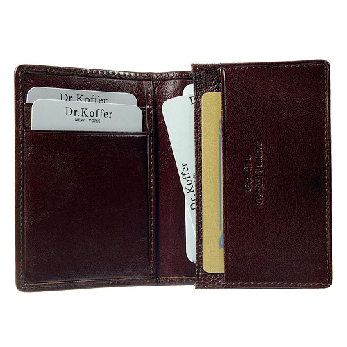 Визитница Dr.Koffer из натуральной кожи темно-коричневая