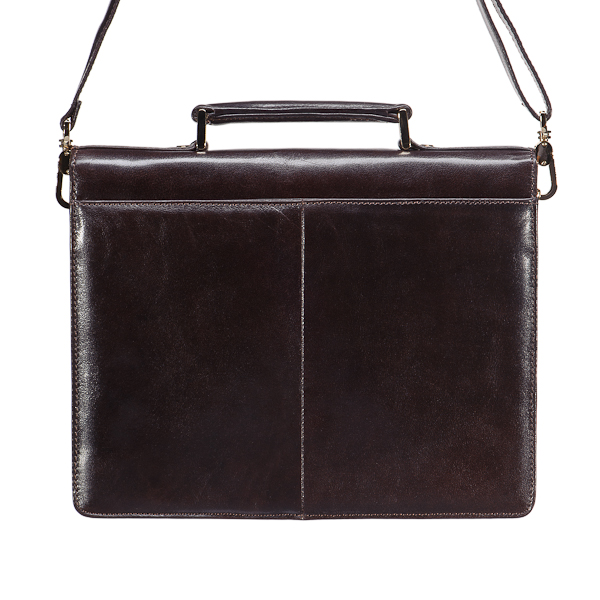 Стильный портфель с оригинальным замком и съемным плечевым ремнем (шоколадного цвета) Dr.Koffer B402447-59-09
