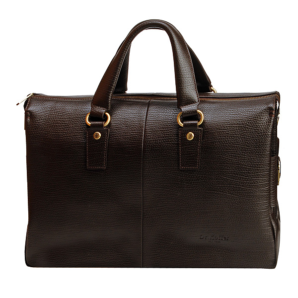 Коричневый кожаный портфель на двух ручках Dr.Koffer M402211-90-09