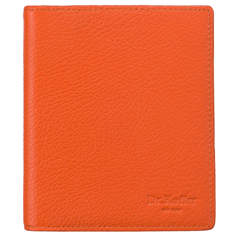 Визитница Dr.Koffer из натуральной кожи оранжевая
