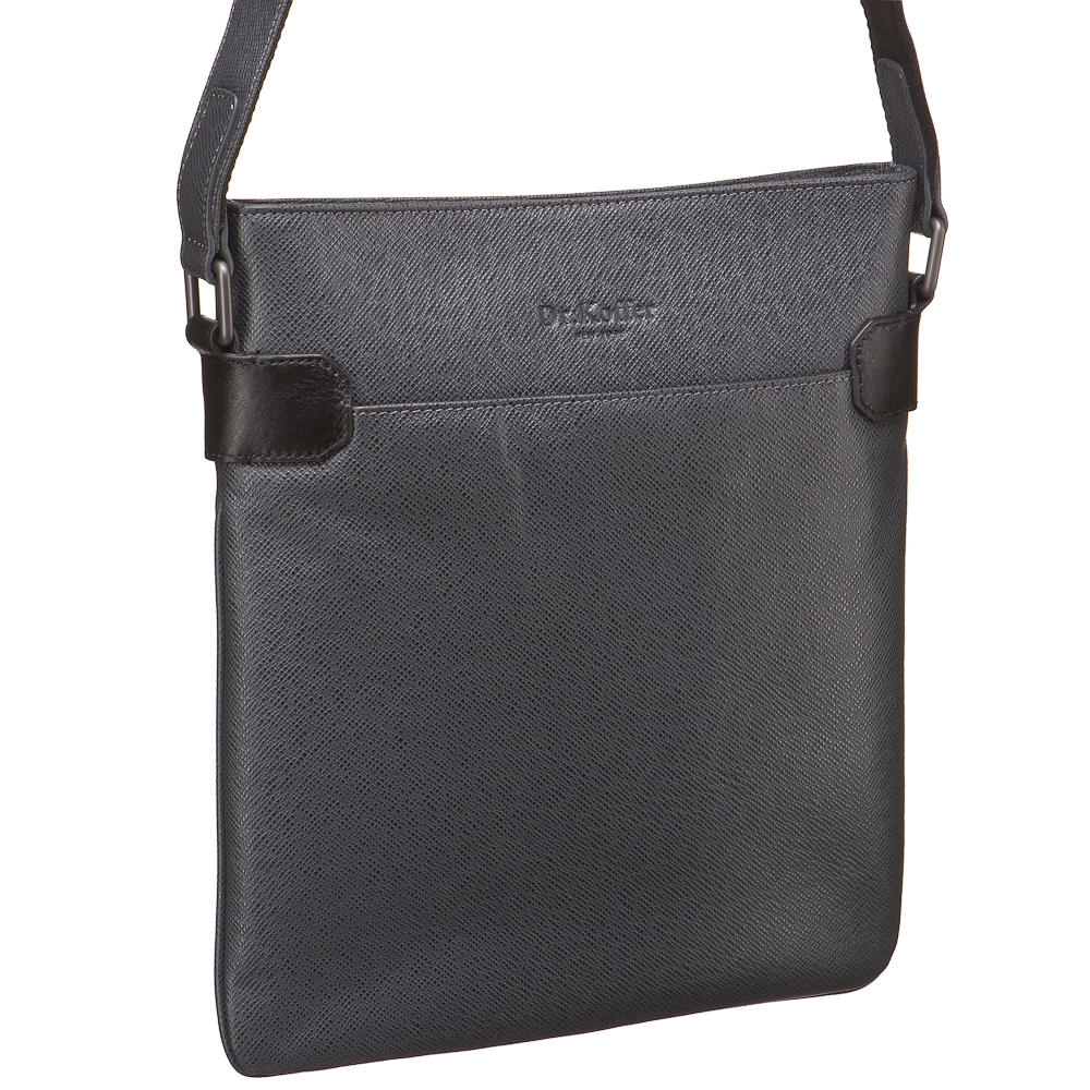 Сумка через плечо Dr.Koffer из натуральной кожи серая