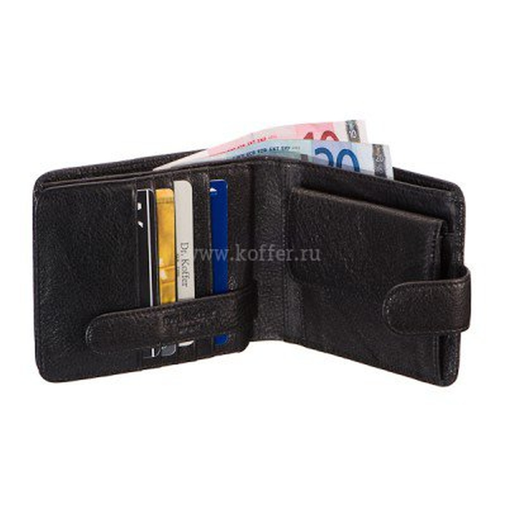 Портмоне Dr.Koffer из натуральной кожи черное