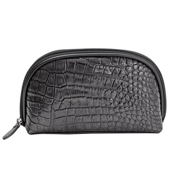 Косметичка Dr.Koffer из натуральной кожи серая