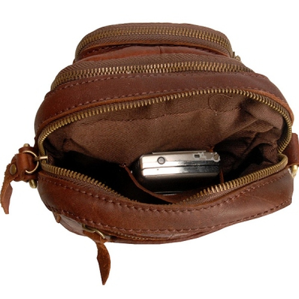 Коричневая поясная сумка со съемным плечевым ремнем Dr.Koffer 04221-21-09