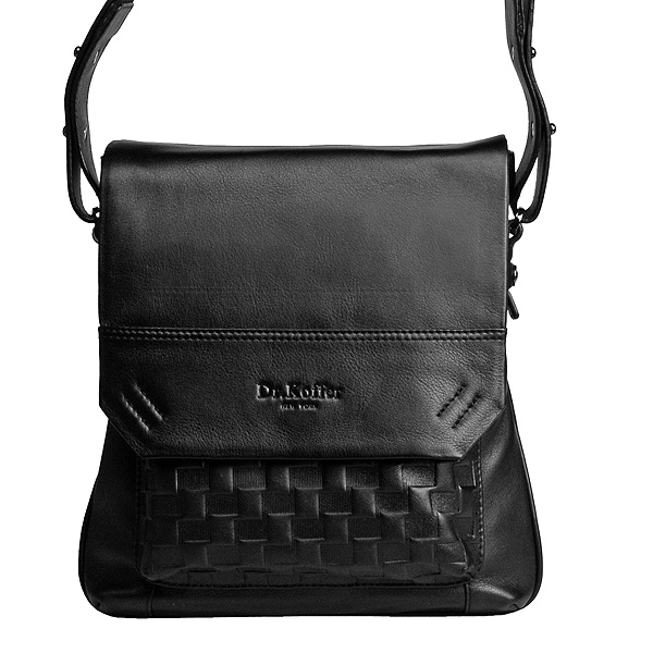 Сумка через плечо Dr.Koffer из натуральной кожи черная