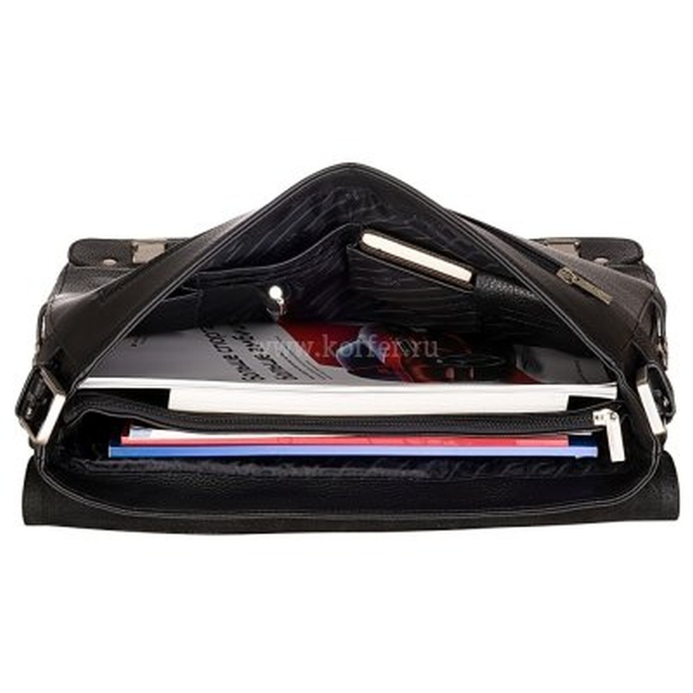 Портфель Dr.Koffer из натуральной кожи черный
