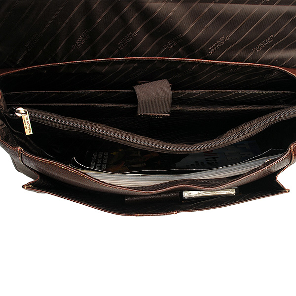 Портфель Dr.Koffer из натуральной кожи темно-коричневый