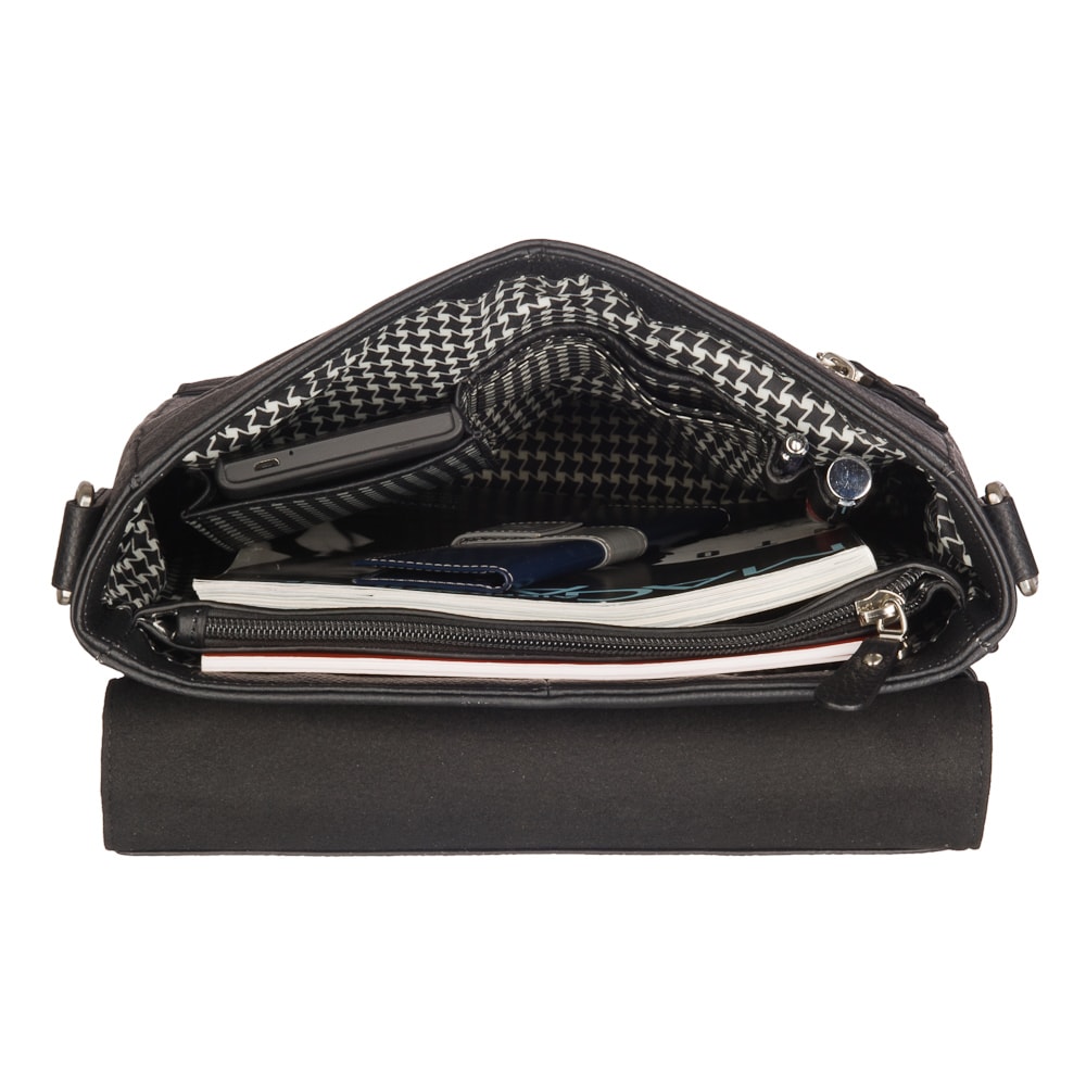 Сумка для документов черного цвета с клапанами на защелках Dr.Koffer M402604-220-04