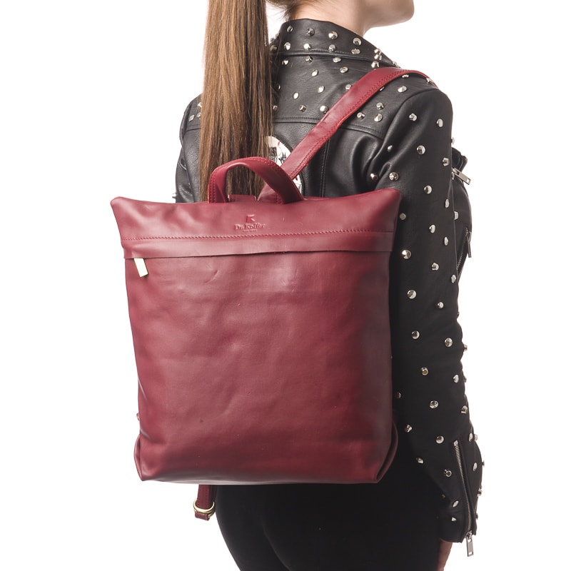 Рюкзак Dr.Koffer из натуральной кожи бордовый