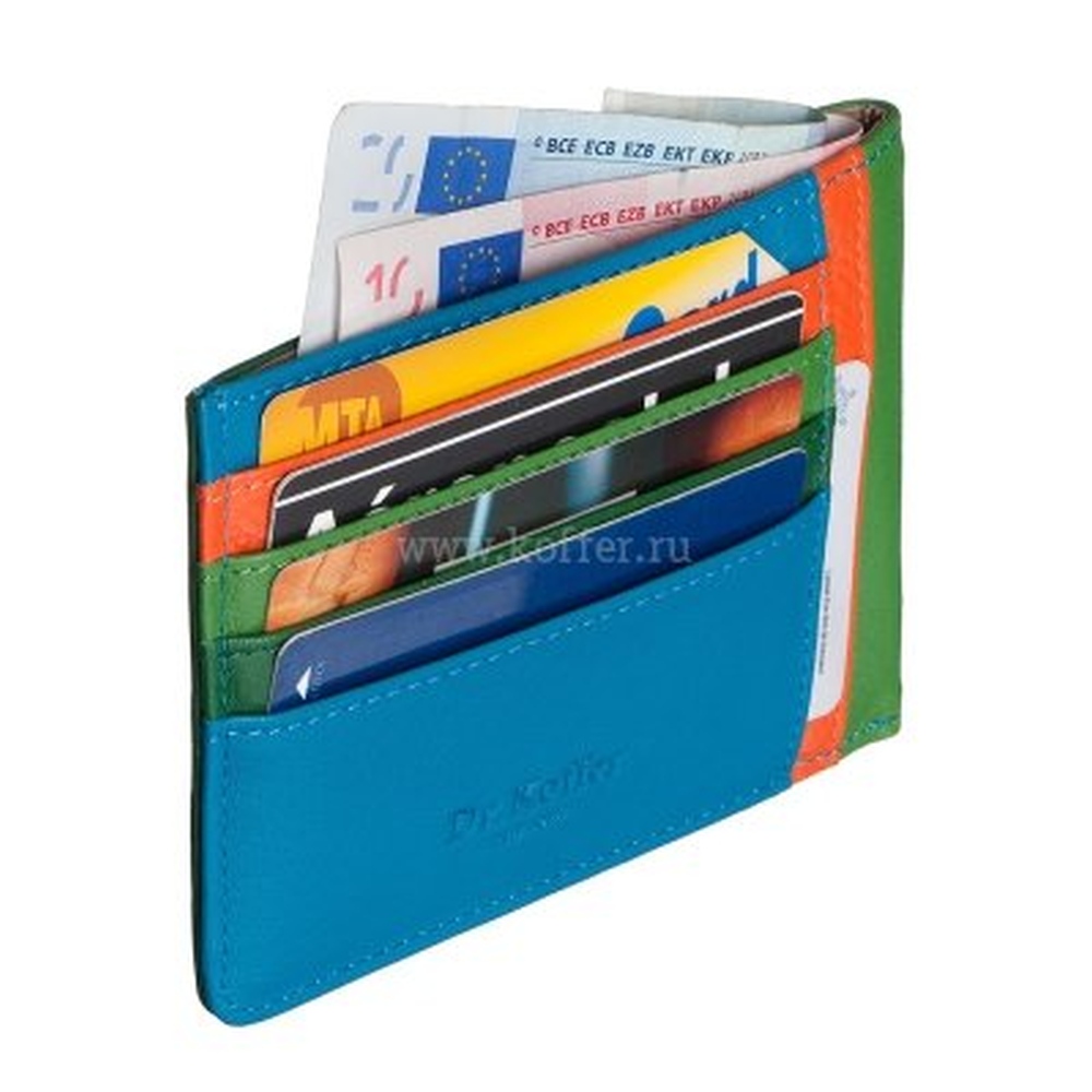 Кредитница Dr.Koffer из натуральной кожи зеленая