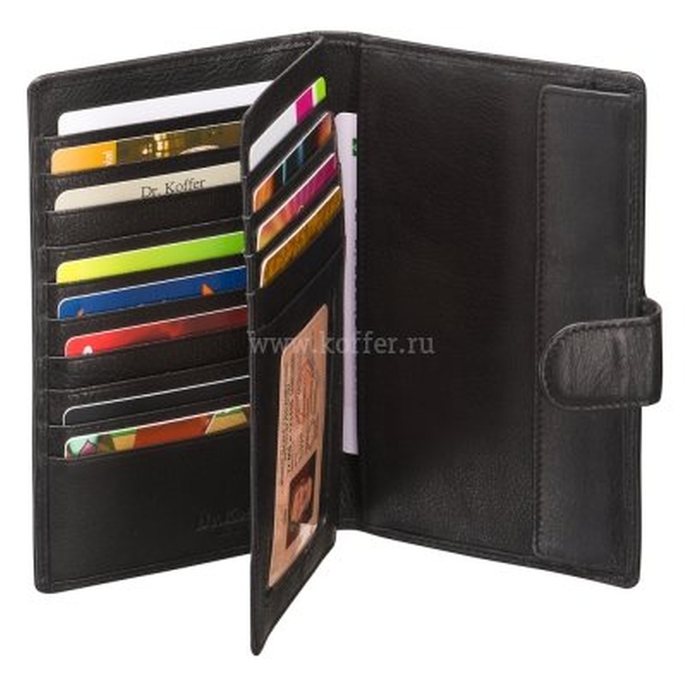 Портмоне Dr.Koffer из натуральной кожи черное