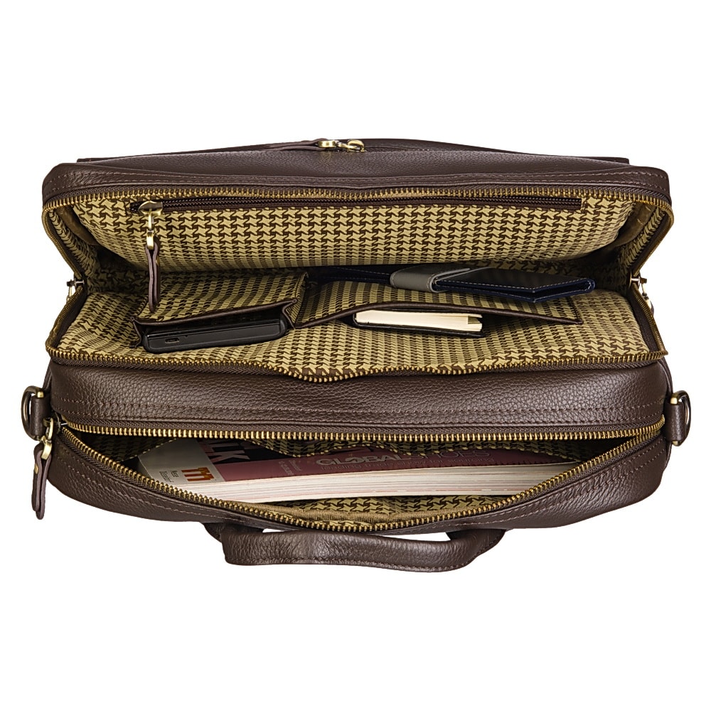 Сумка через плечо Dr.Koffer из натуральной кожи коричневая