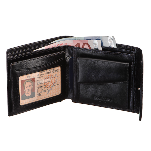 Портмоне Dr.Koffer из натуральной кожи черное