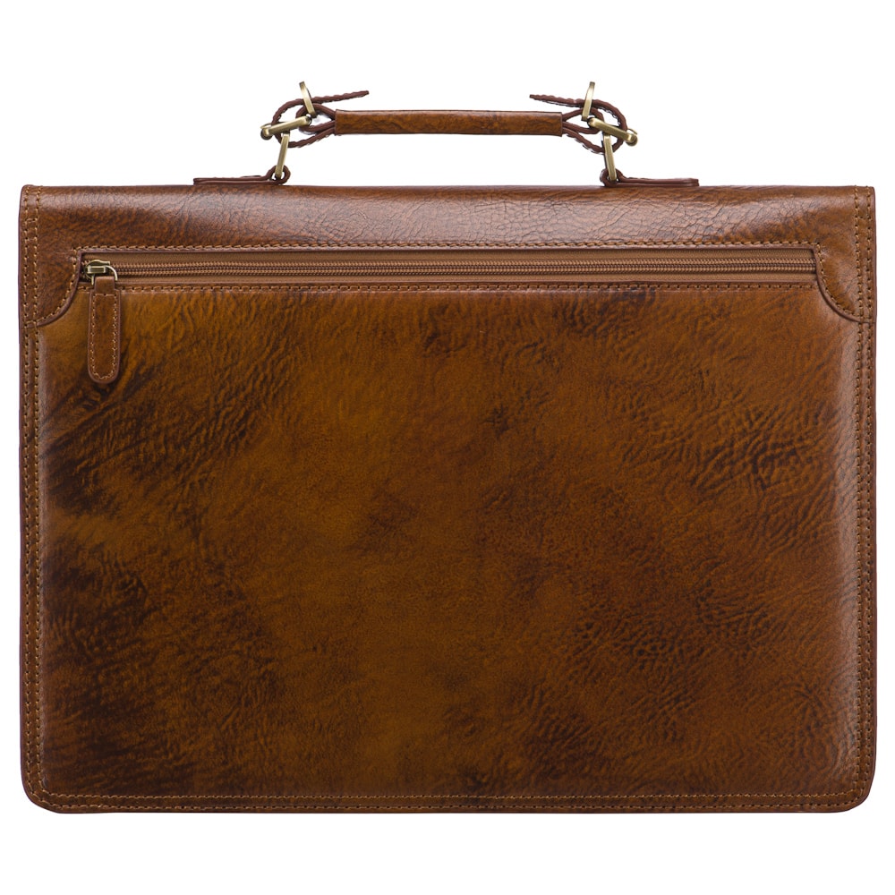 Портфель Dr.Koffer из натуральной кожи темно-коричневый