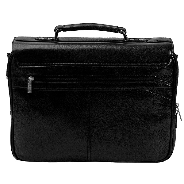 Функциональный портфель на застежках с 3-мя секциями (черного цвета) Dr.Koffer P281270-02-04