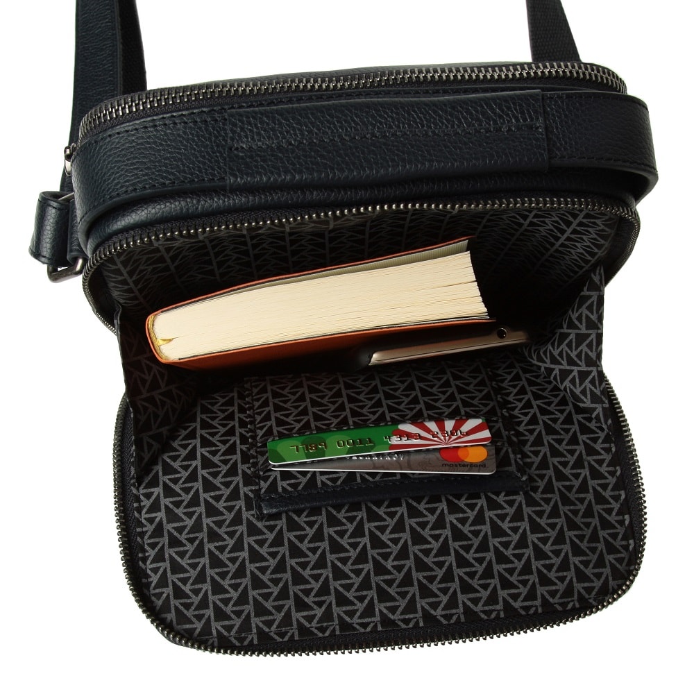 Сумка через плечо Dr.Koffer из натуральной кожи синяя