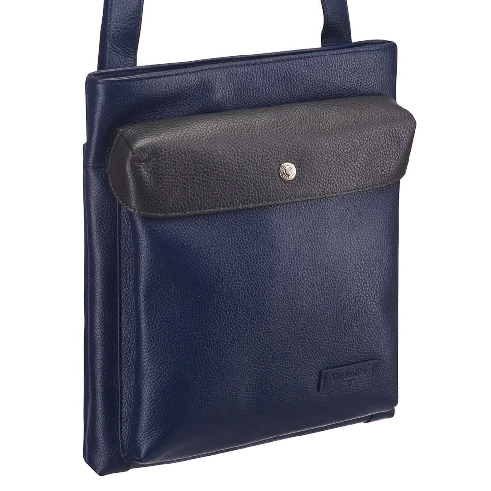Сумка через плечо Dr.Koffer из натуральной кожи синяя