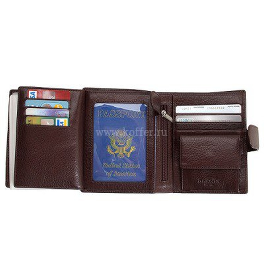 Портмоне Dr.Koffer из натуральной кожи коричневое