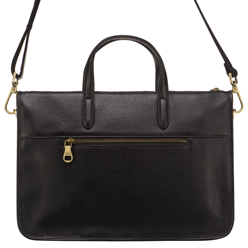 Деловая сумка Dr.Koffer из натуральной кожи черная