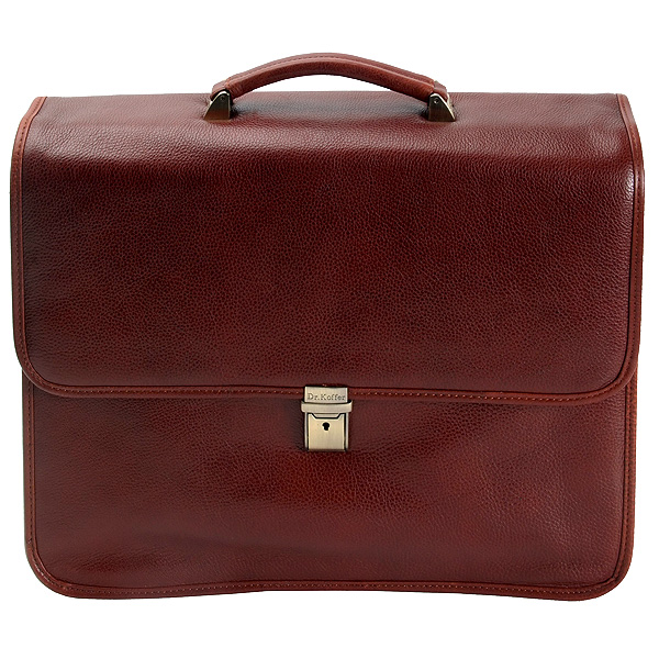 Портфель Dr.Koffer из натуральной кожи светло-коричневый