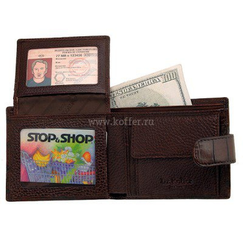 Портмоне Dr.Koffer из натуральной кожи коричневое