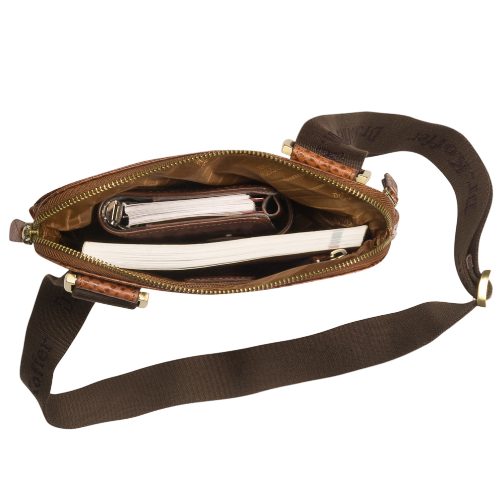 Сумка через плечо Dr.Koffer из натуральной кожи коричневая