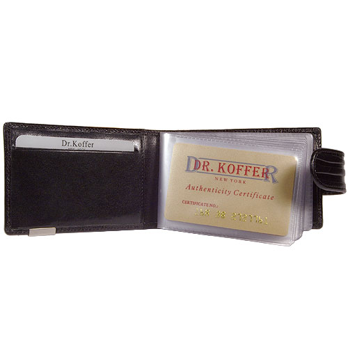 Визитница Dr.Koffer из натуральной кожи черная