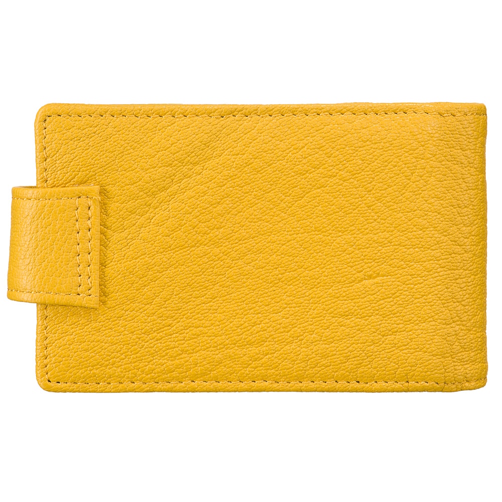 Визитница Dr.Koffer из натуральной кожи желтая