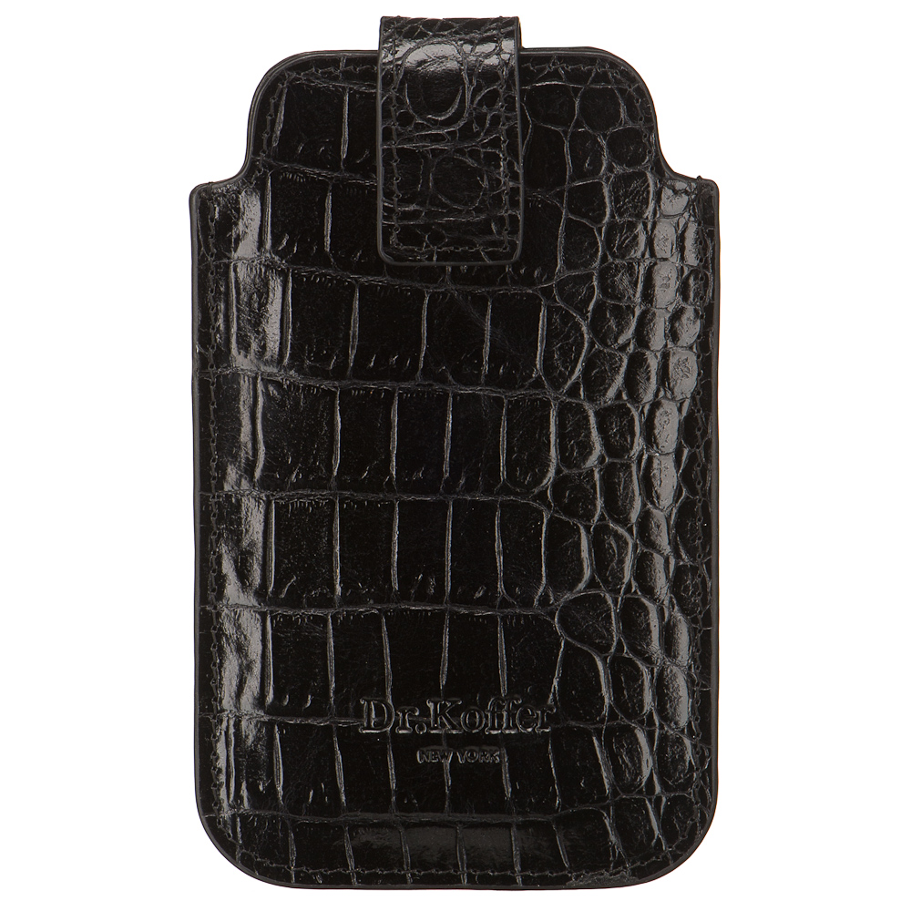 Чехол для телефона из натуральной кожи черный Dr.Koffer