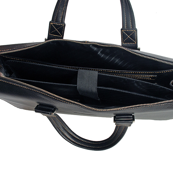 Деловая сумка Dr.Koffer из натуральной кожи черная