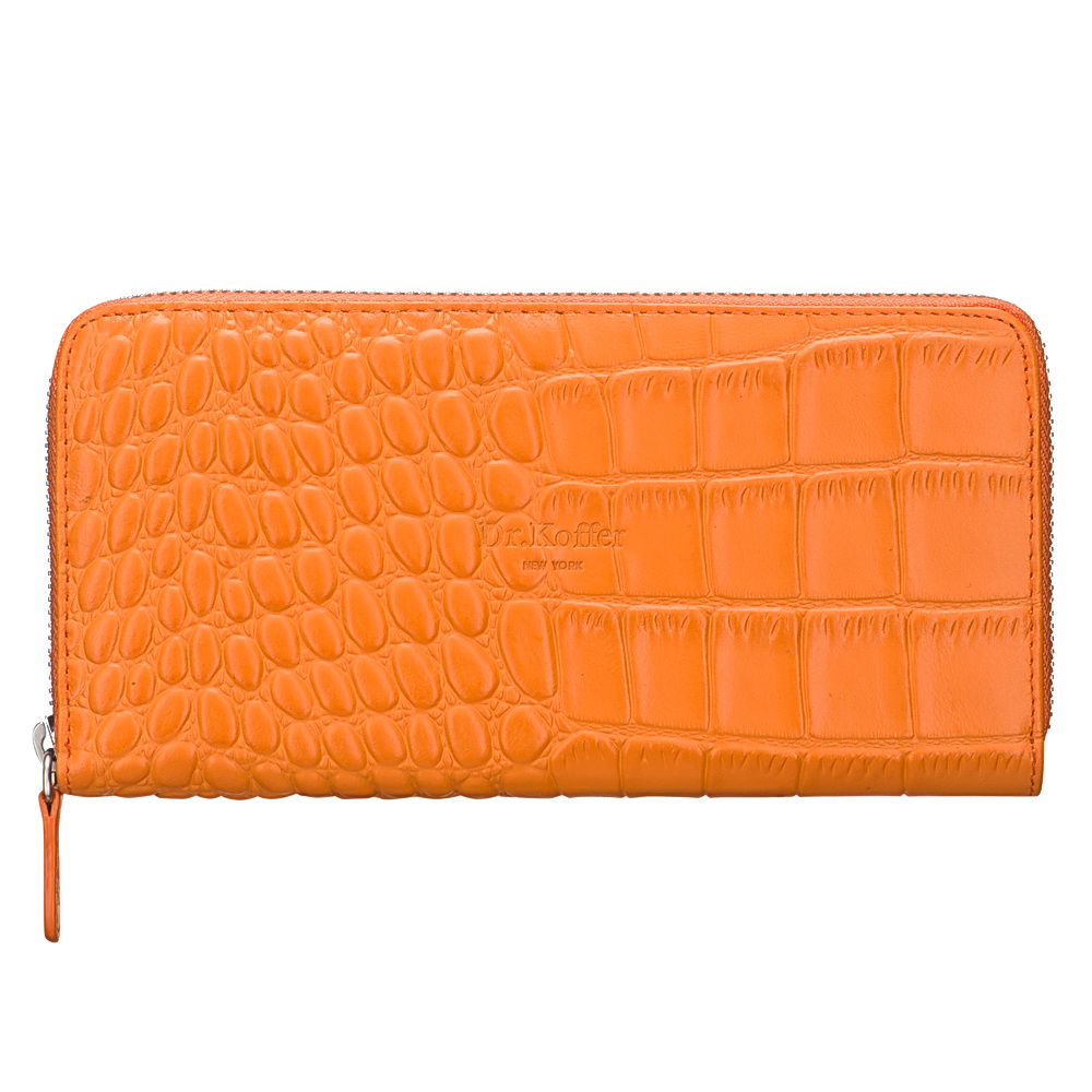 Портмоне Dr.Koffer из натуральной кожи оранжевое