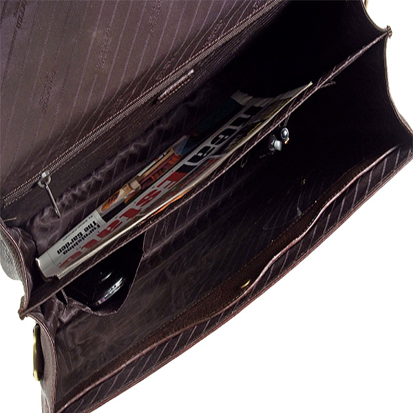 Портфель Dr.Koffer из натуральной кожи темно-коричневый