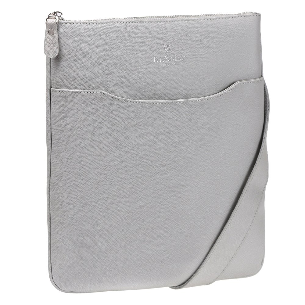 Сумка через плечо Dr.Koffer из натуральной кожи серая