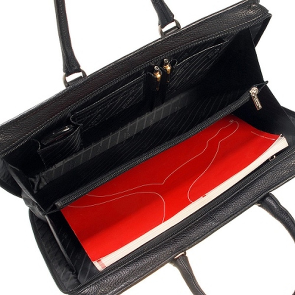 Деловая сумка Dr.Koffer из натуральной кожи черная